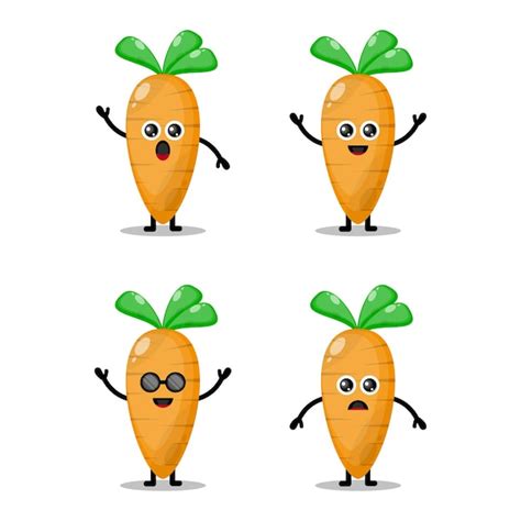 Premium Vector Carrot Mascot Cute