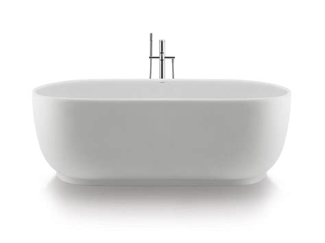 The tub trademark is the characteristic sloping of the rear edge: Freestanding oval bathtub LUV | Freestanding bathtub by ...
