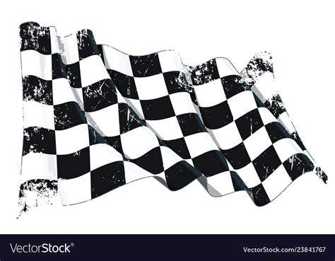 Motor Race Waving Flag Grunge Royalty Free Vector Image