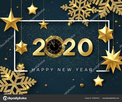 Dave and adam's has the largest selection of baseball cards on the web, plus free shipping and bonus boxes and packs! Happy New Year 2020 card with golden clock, stars and shiny snow — Stock Vector © Svetlaboro ...