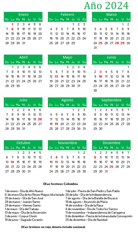 Calendario 2024 Con Festivos En Colombia Nadya Adelheid