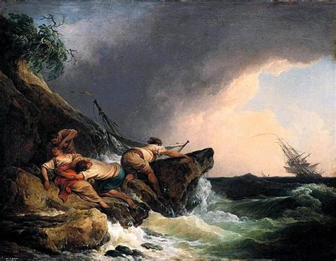 Philip Jacques De Loutherbourg And Fırtına Coastal Landscape Painting