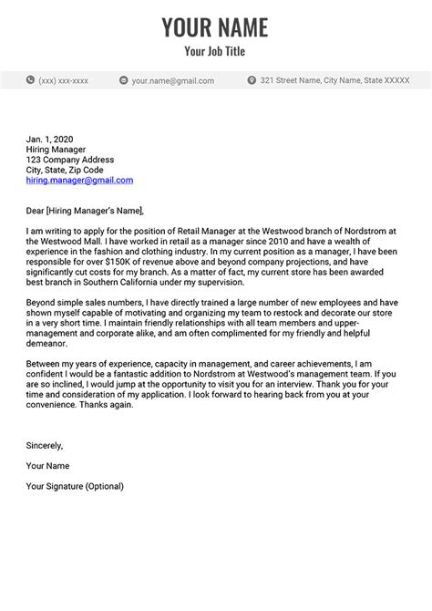 Example Of Simple Application Letter For Employment Large Concept Modern