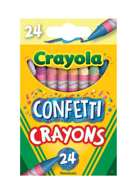 Crayola Confetti Crayons, Multi Color Kids Crayons, 24 ...