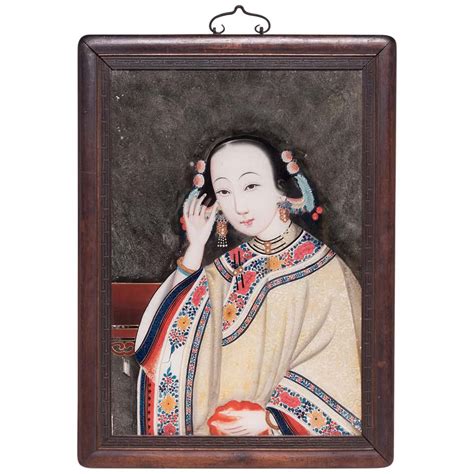 Antique Chinese Reverse Painting On Glass Of A Tang Dynasty Student At