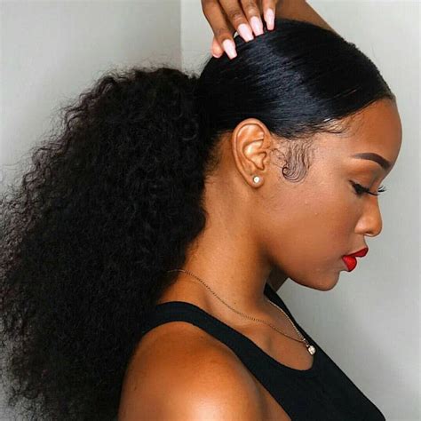 Afro Kinky Curly Human Ponytail Hair Piece For Black Women Brazilian