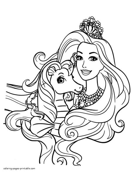 Barbie Princess Coloring Pages Printable Barbie On A Stool In The