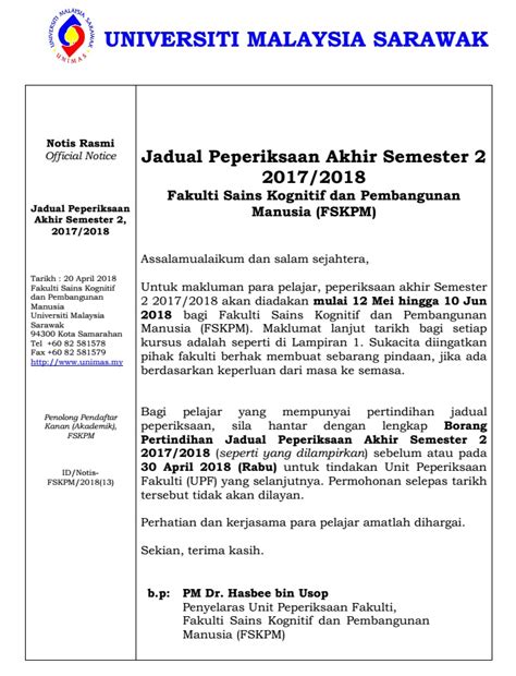 International journal of applied research and smart technology (arstech). Jadual Peperiksaan Akhir Semester 2 2017/2018 Fakulti ...