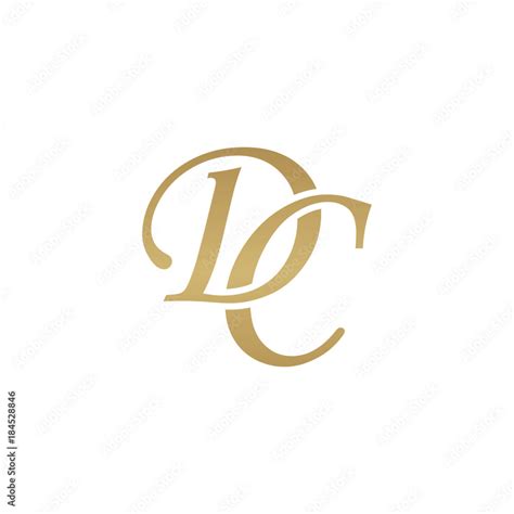 Initial Letter Dc Overlapping Elegant Monogram Logo Luxury Golden