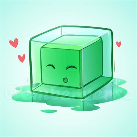 Ember On Twitter I Wanted To Draw A Cute Minecraft Slime I Sense A