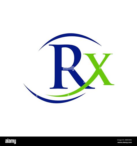 Custom Creative Green Blue Rx Logo Design Vector Medical Treatment