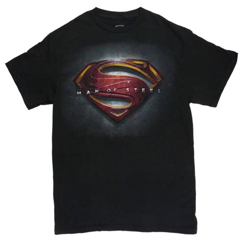 Dc Comics Dc Comics Mens Black Superman Shirt Man Of Steel T Shirt S