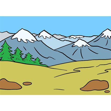 Mountain Outline Drawing | Free download on ClipArtMag