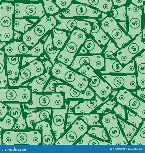 Dollar Bills Money Seamless Ornament Pattern Background And