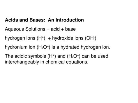 Ppt Unit 16 Acids And Bases And Ph Acidic Solution Basic Solution