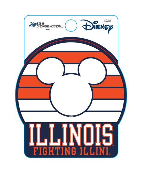 Illinois Fighting Illini Disney Good Deed Mickey Sticker Gameday