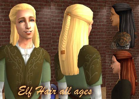 Mod The Sims Elf Hair With Braid Mesh