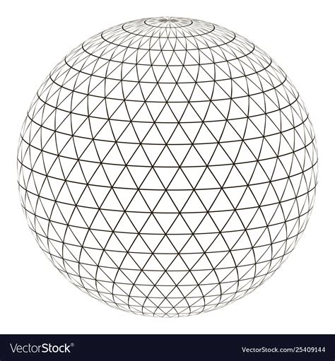Ball Sphere Grid Triangle On Surface Royalty Free Vector