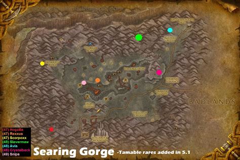 Wow Rare Spawns Searing Gorge Tamable Rares Added In 51
