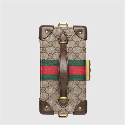 Gucci Savoy Watch Case In Beige And Ebony Supreme Gucci® Pl