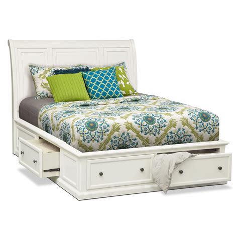 The white lighthouse bedroom furniture in new england styled interiors for country, coastal and city homes. Hanover Queen Storage Bed - White | American Signature ...