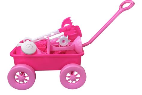Liberty Imports Pink Princess Beach Wagon Toy Set For Kids With Castle