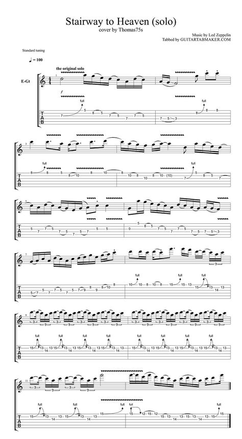Stairway To Heaven Solo Tab Electric Guitar Solo Tabs Guitar Pro Artofit