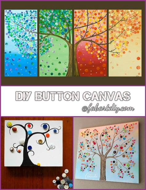 Diy Button Tree On Canvas Wall Art Button Tree Canvas Button Art On