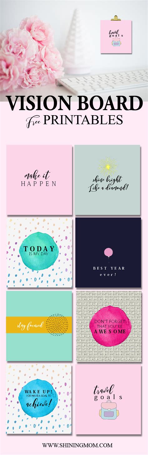 Vision Board Quote Kit Printable Quotes Motivation Vision Board