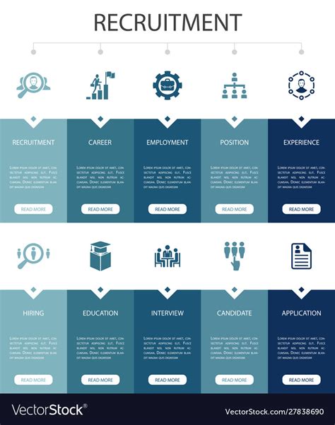 Recruitment Infographic 10 Steps Ui Designcareer Vector Image
