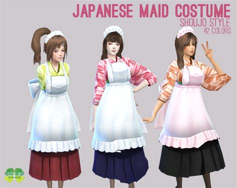 P The Sims 4 Japanese Maid Costume In 2020 Maid Costume Sims 4 Sims