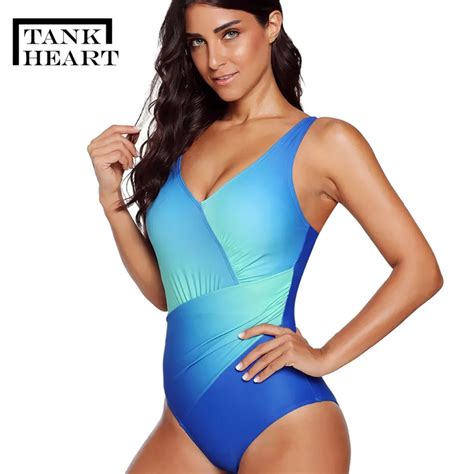 Tank Heart Blue Sexy Swimsuit One Pieces One Piece Suits Biquini Plus Size Swimwear Women