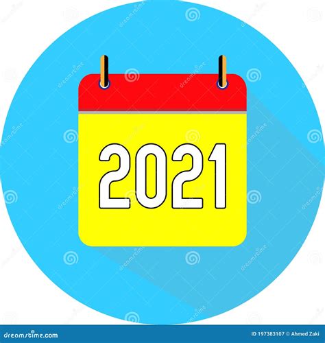 2021 New Year Vector Flat Daily Calendar Icon Date And Time Day