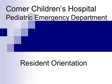 Comer Childrens Hospital Pediatric Emergency Department Resident
