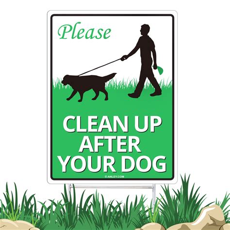 Clean Up After Your Dog Yard Sign Signs At