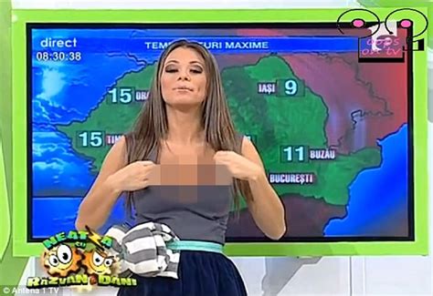 Romanian Weather Presenter Roxana Vancea Flashes Her Breasts Live On Tv