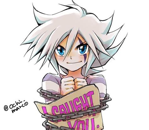 An Anime Character With White Hair And Blue Eyes Holding A Sign That