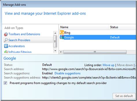 How To Change The Default Search Provider In Internet Explorer