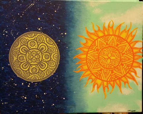 On Sale Abstract Sun And Moon Acrylic By Kaitlynsheartwork On Etsy