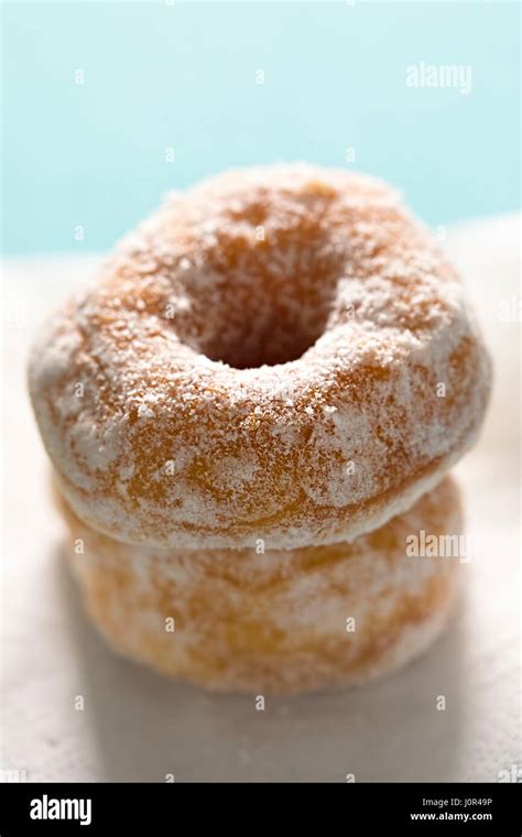 Mini Ring Doughnuts Stacked Stock Photo Alamy