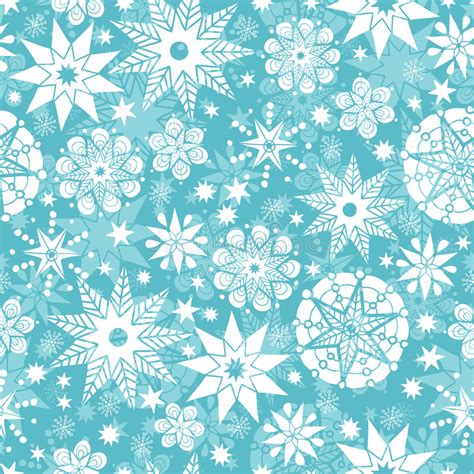 Decorative Snowflake Frost Seamless Pattern Stock Vector Illustration