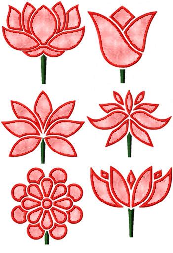 Geometry plays a big part in art deco works made during the 1920's and 1930's. Advanced Embroidery Designs - Art Deco Flower Applique Set