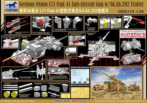 German 88mm L71 Flak 41 Anti Aircraft Gun Wsdah202 Trailer 135