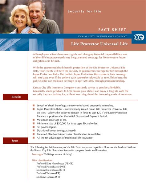 Life Protector Fact Sheet By Kansas City Life Insurance Company Issuu
