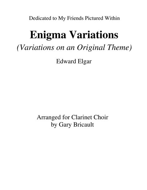 Enigma Variations Variations On An Original Theme Arr Gary Bricault
