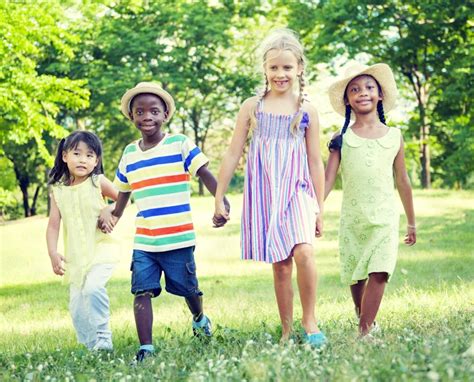 Cute Diverse Kids Playing In The Park Royalty Free Stock Photo 40744