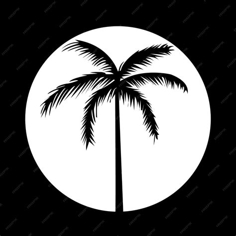 Premium Vector Black Palm Tree Silhouette Icon Logo Illustration Vector