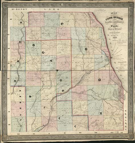 Map Of The Counties Of Cook And Dupage The East Part Of Kane And