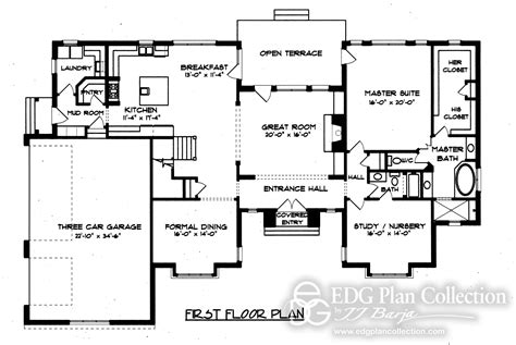 English Country House Floor Plan Home Building Plans 116217