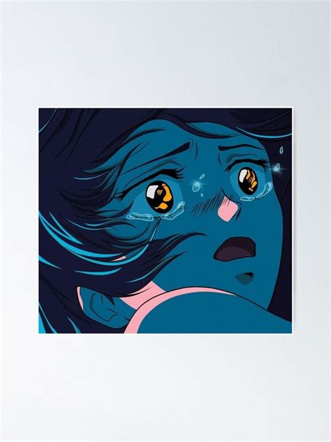 Crying Anime Girl Aesthetic Anime Vaporwave Poster For Sale By